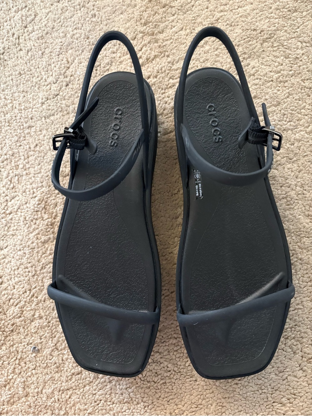 Crocs Miami Platform Strap Sandal in black